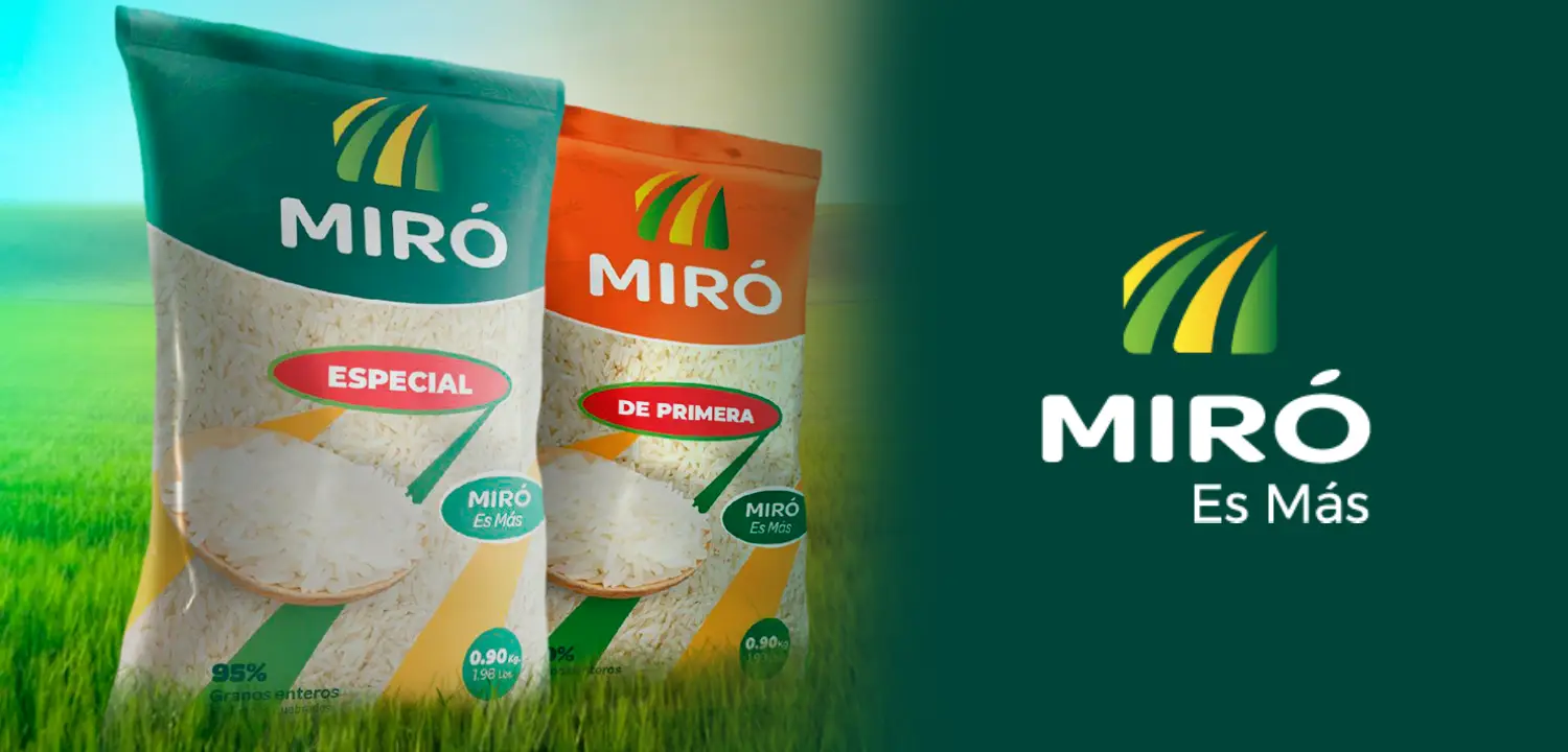 Productos de Arroz Miró en un arrozal